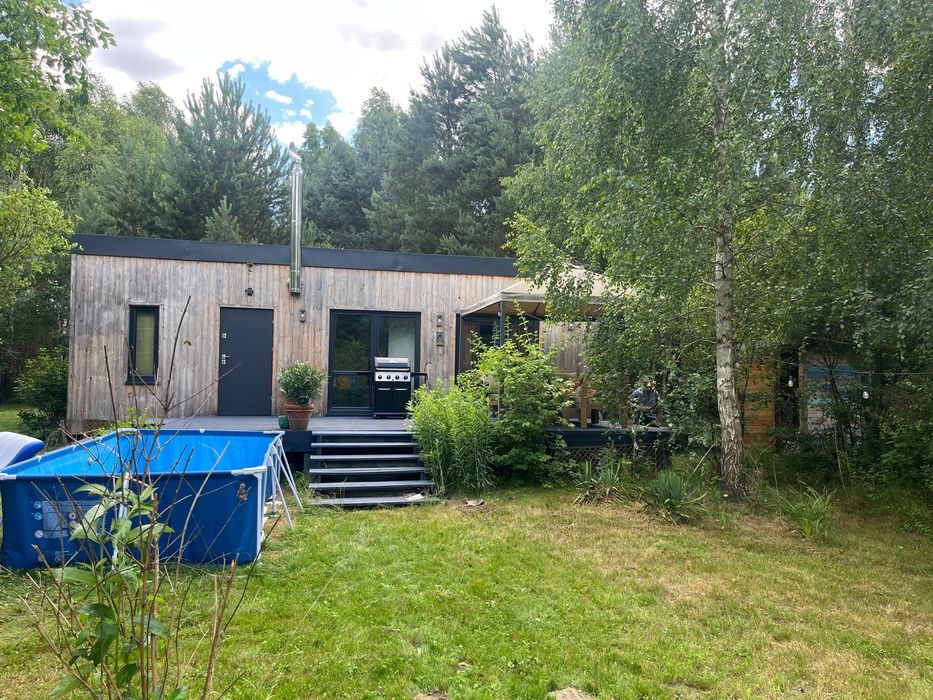 Działka budowlana 6413 m² ,domek 35 m²,sauna,garaż,staw, 40 min od Wwy