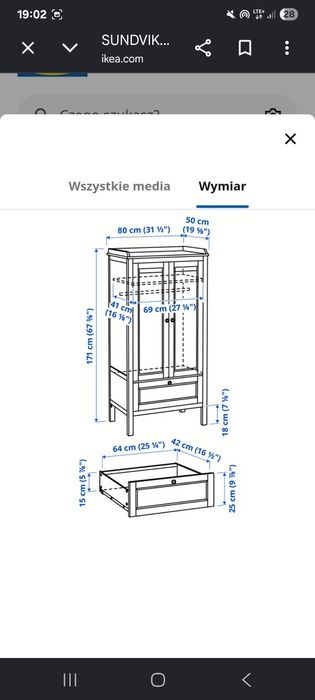 Zestaw mebli niemowlęcych SUNDVIK Ikea