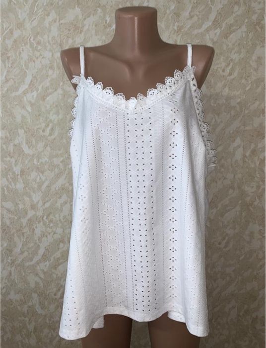 Майка блуза жіноча shein батал великий розмір 3 xl білого кольору