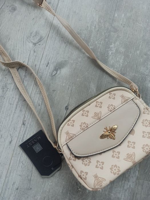 Torebka, mała, na ramię, vintage, Boho style, pszczółka