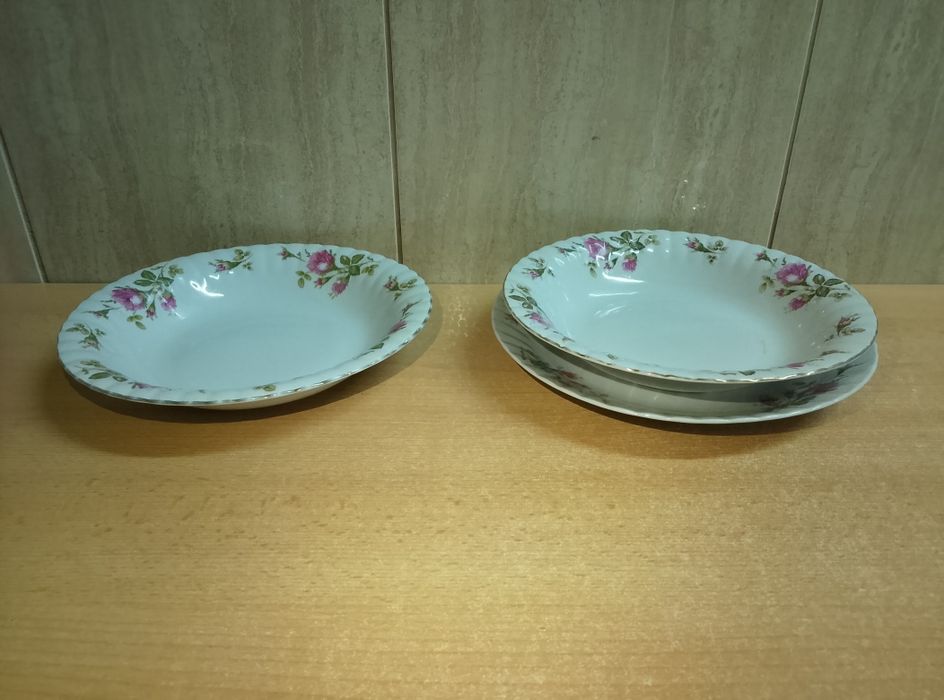 Talerz płaski płytki głęboki stara porcelana PRL Chodzież