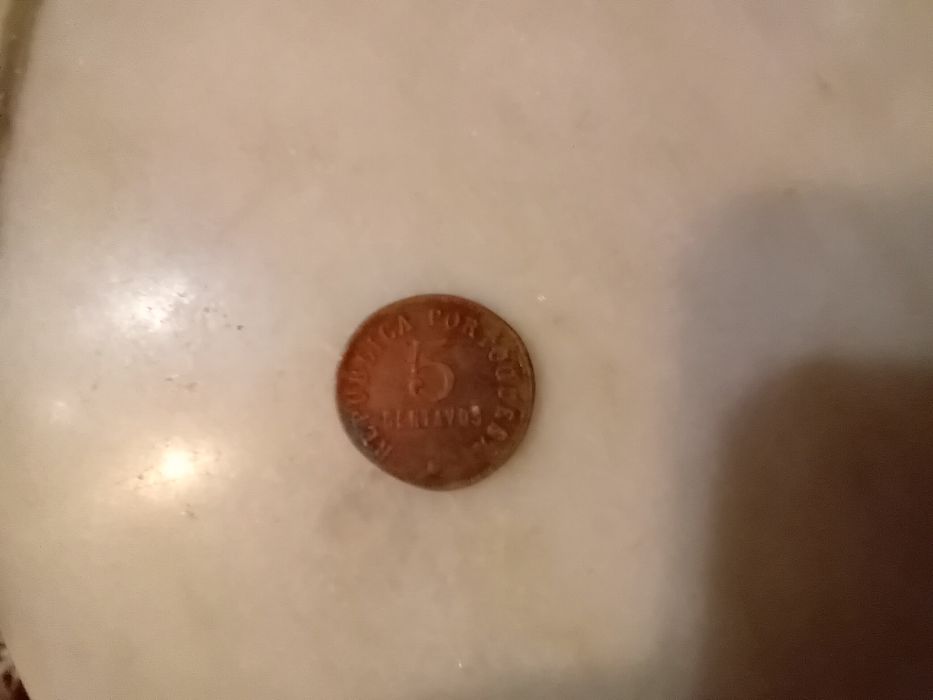 Moeda Antiga 5 Centavos Angola 1922