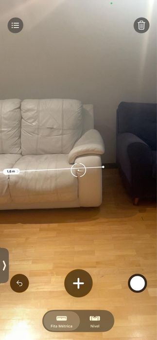 Sofá em Pele verdadeira de dois lugares com 160cm de largura