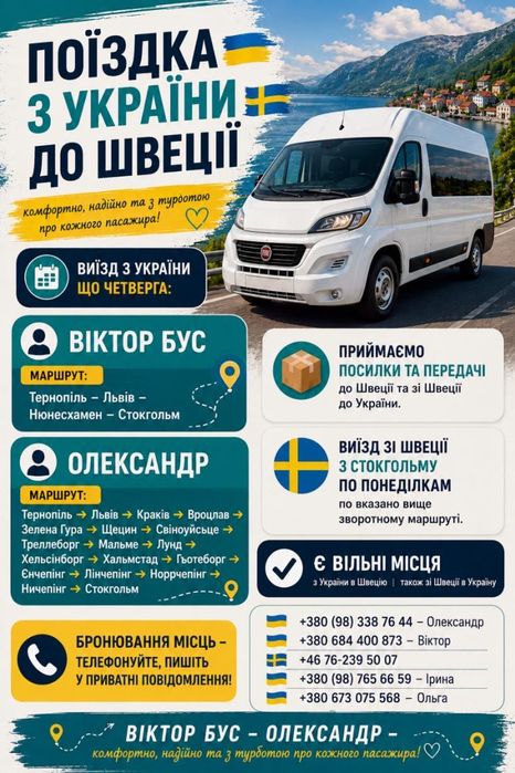 Перевезення Україна -Польща - Швеція
