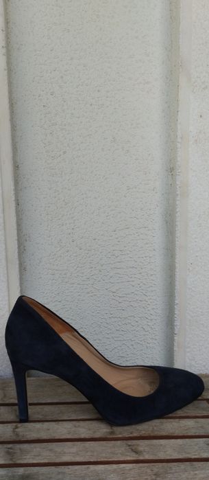 Sapatos de salto alto, azuis.Massimo Dutti