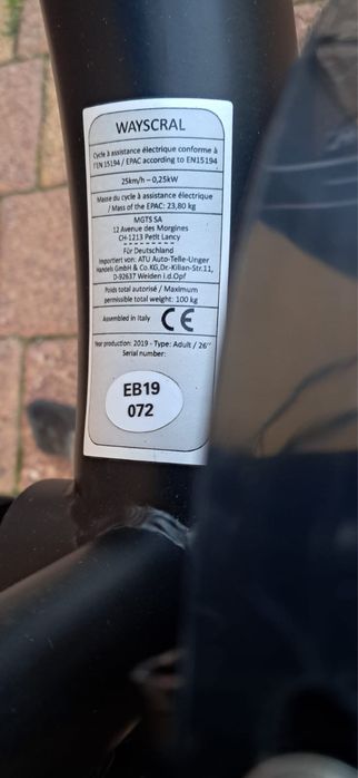 Rower elektryczny Wayscral Everyway E-100