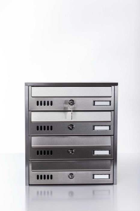 Skrzynka pocztowa na listy lokatorska nierdzewna 4 mieszkania