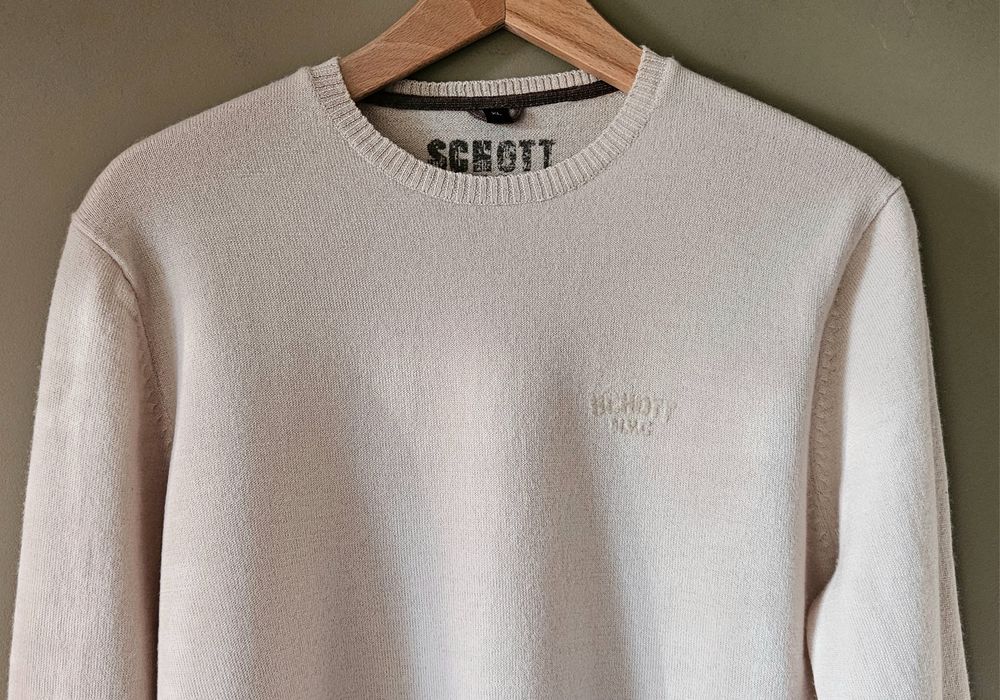 Schott Nyc sweter 100% merino wool rozmiar XL