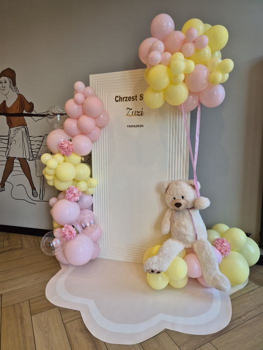 Dekoracje balonowe, komunie, chrzty,ścianki balonowe, napisy, świece