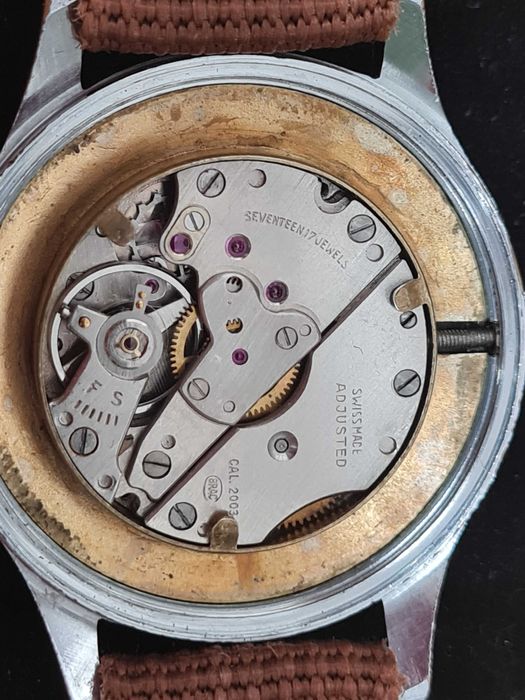 Piękny duży szwajcarski zegarek mechaniczny Gefa