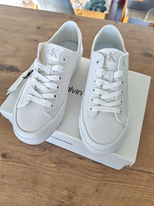 Tenisówki Calvin Klein Vulc Flatform Cv Mg Białe, rozmiar 38, NOWE