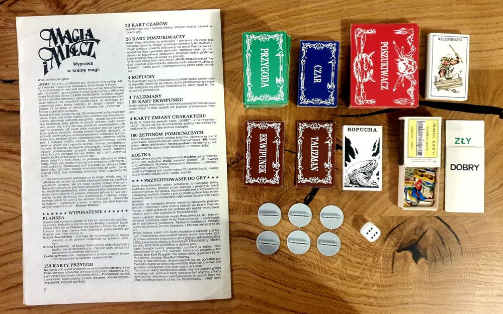 Gra planszowa, oryginał z 1983r. - wyd.II - Magia i Miecz + Miasto