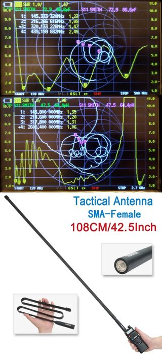 Abbree AR-771 sma-f 37 см сатком садком 145/430 мгц uhf vhf 2 м 70 см