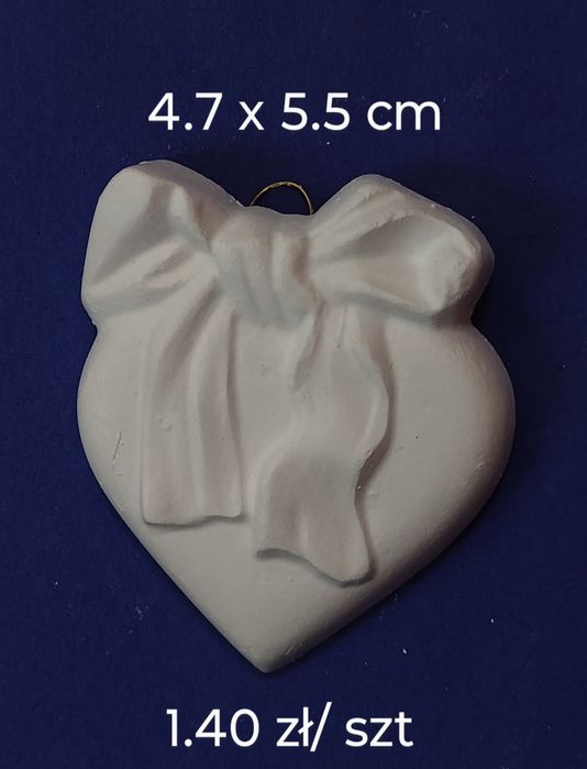 Gipsowe serca z zawieszkami 25 sztuk. DZIEŃ MAMY