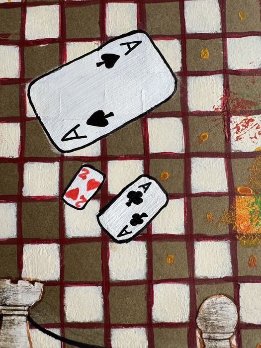 Quadto abstrato pintado a mão ( preço unitário)