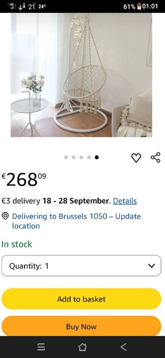 Baloiço  para quarto ou sala ou alpendre