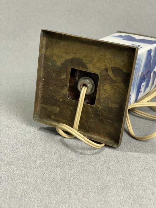 Настольная лампа фарфоровая, бронза