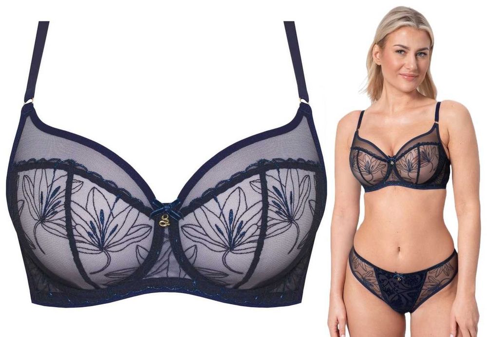 Miękki biustonosz Samanta Harriet A143 80G, połyskujący, mocny obwód