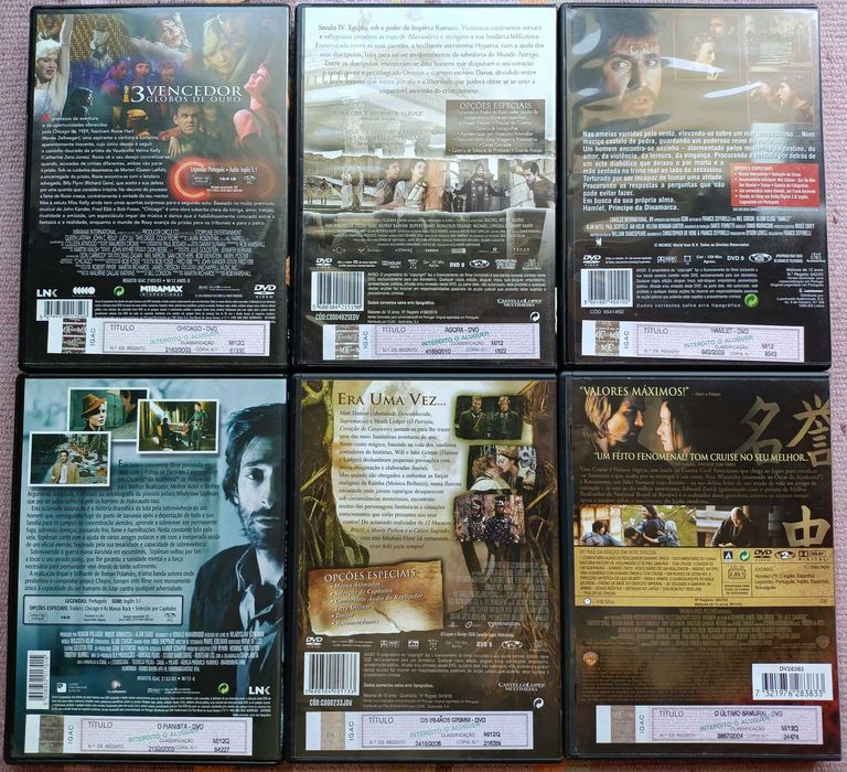 Chicago+Ágora+Hamlet+O pianista+Os irmãos Grimm+O último samurai