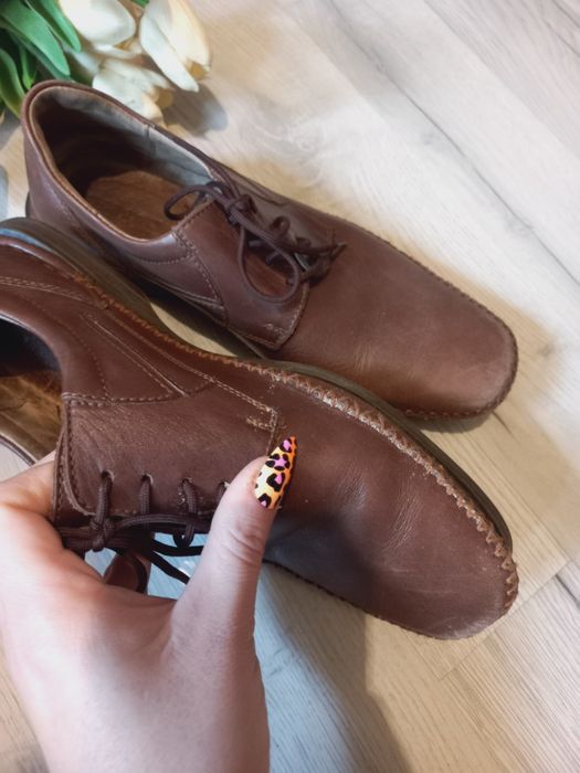 Eleganckie buty skórkowe brązowe 40