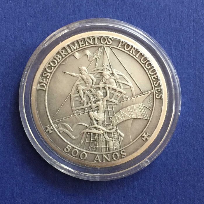 medalha em prata - Descobrimentos Portugueses 500 Anos, em estojo