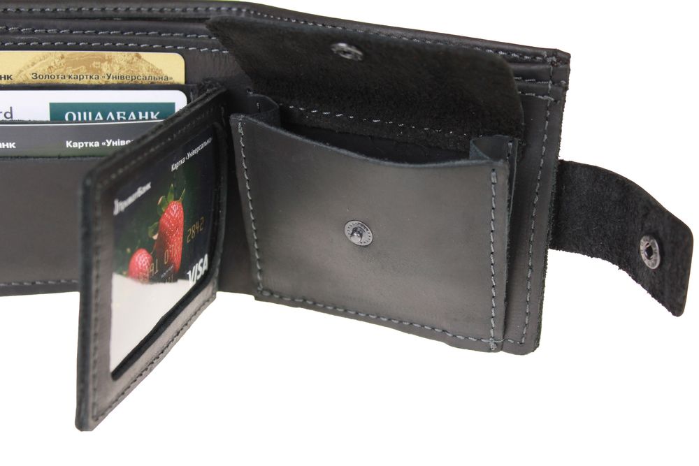 Гаманець чоловічий шкіряний маленький SULLIVAN gm6-1(10) чорний