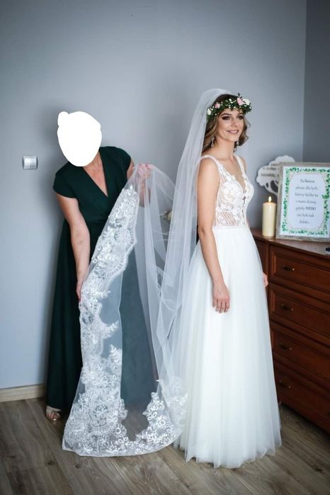 Suknia ślubna kolor ivory, rozmiar S/M