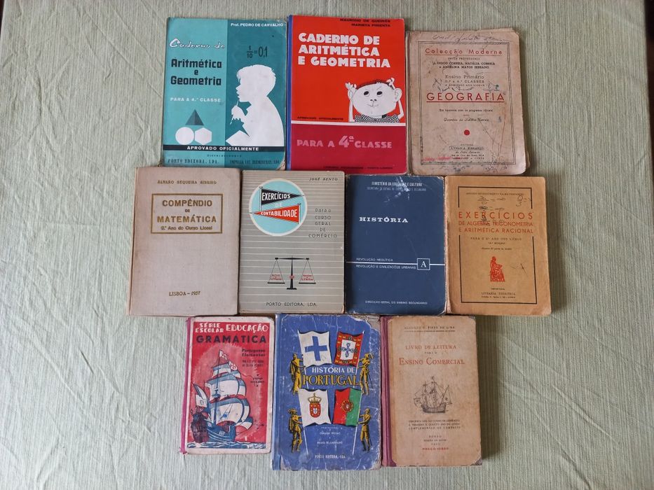 Livros escolares antigos gramatica história Portugal