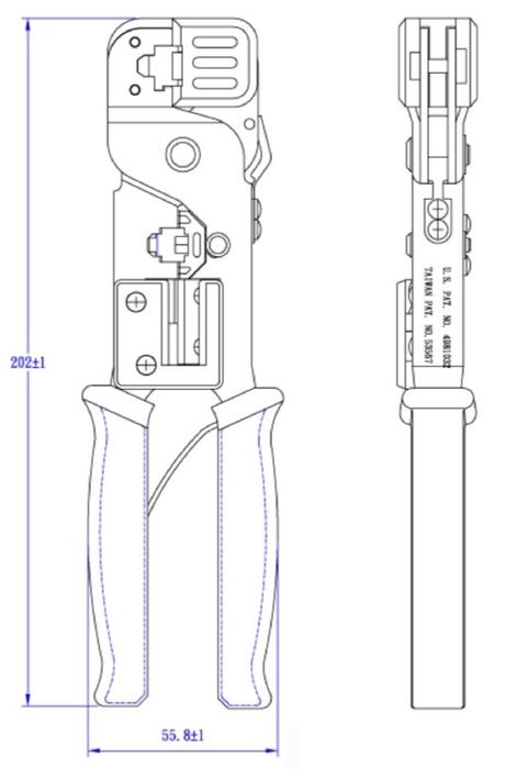 Zaciskarka combo Rj45/Rj11 Taiwan.Pat No.498032