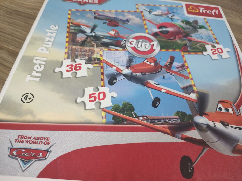 Puzzle trefl +4 lata samoloty power Rangers auta Scooby-doo