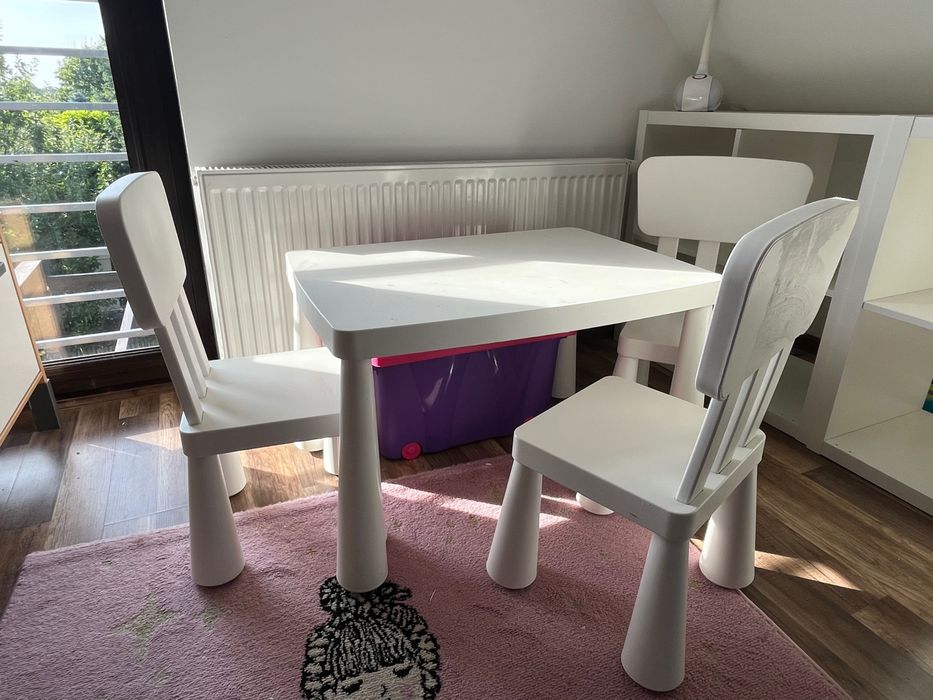 Ikea Mammut stolik i 3 krzesła