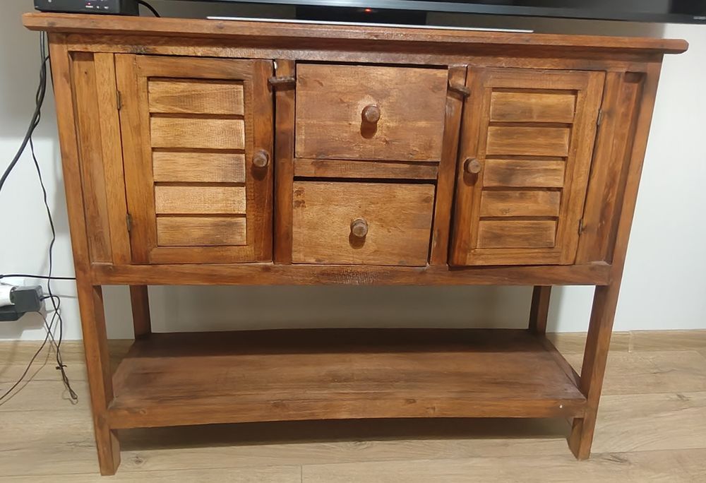 Drewniana konsola, komoda vintage , szafka rtv