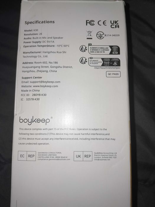 Boykeep k30 indoor camera