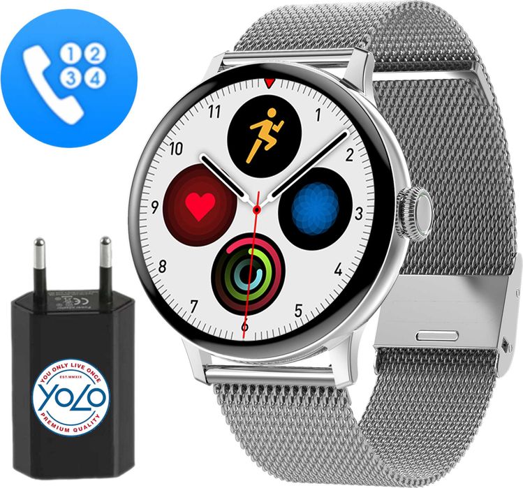 SMARTWATCH ZEGAREK DAMSKI rozmowy powiadomienia menu PL kroki zdrowie