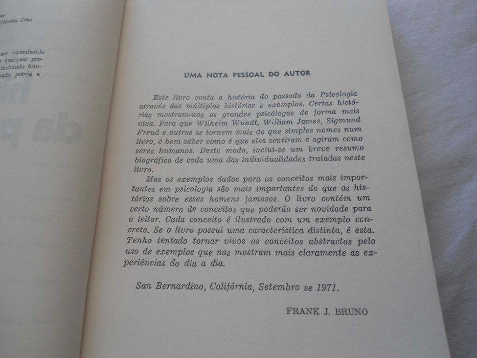 História da Psicologia por Frank J.Bruno