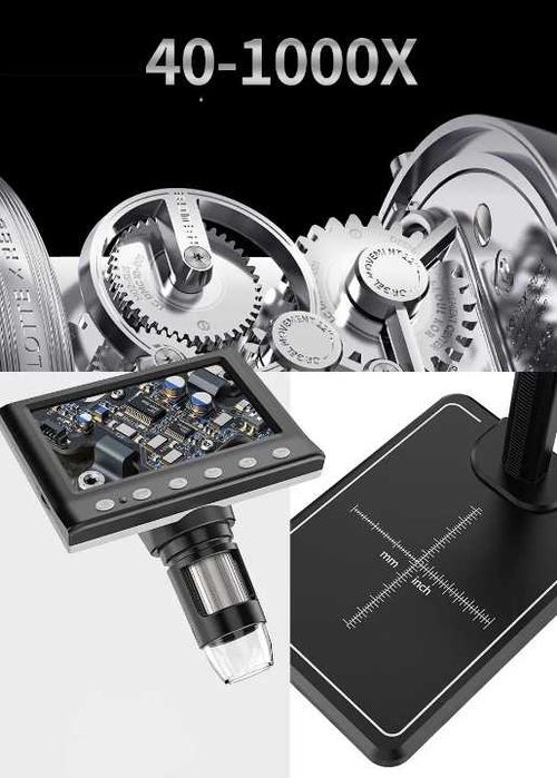 Nowy MIKROSKOP Cyfrowy z LCD 4.3” Zoom do 1000X oraz 8 Diod LED