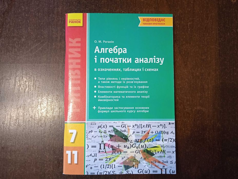 Довідник Алгебра і початки аналізу в означеннях, таблицях і схемах