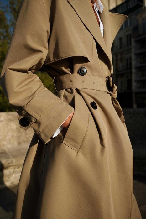 Жіночий довгий двобортний тренч Zara new