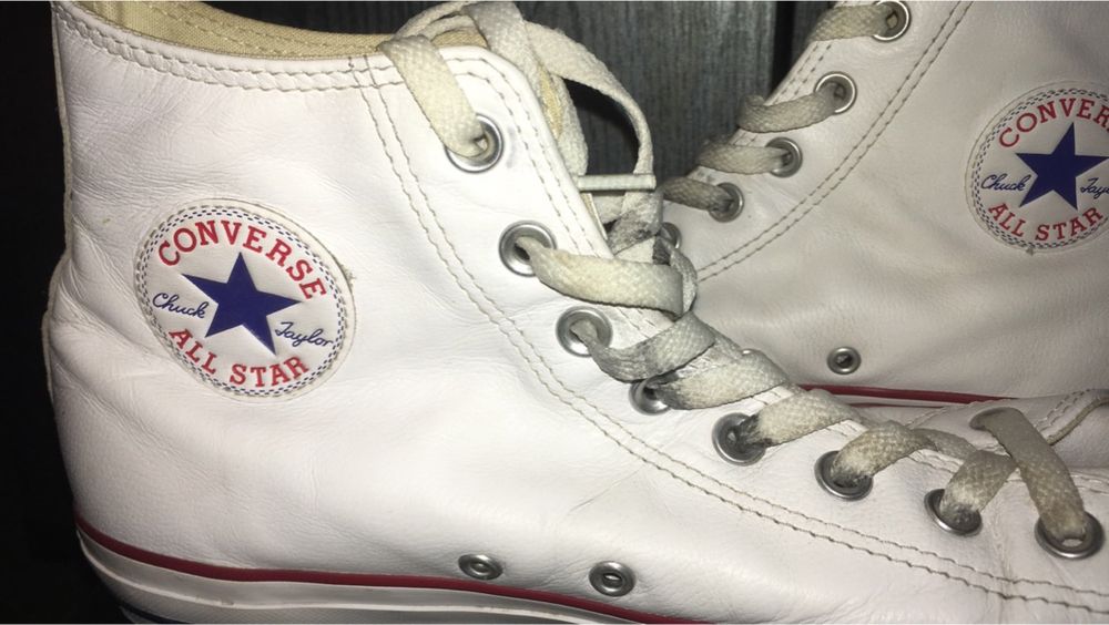 All Star Converse Chuck Taylor skórzane białe