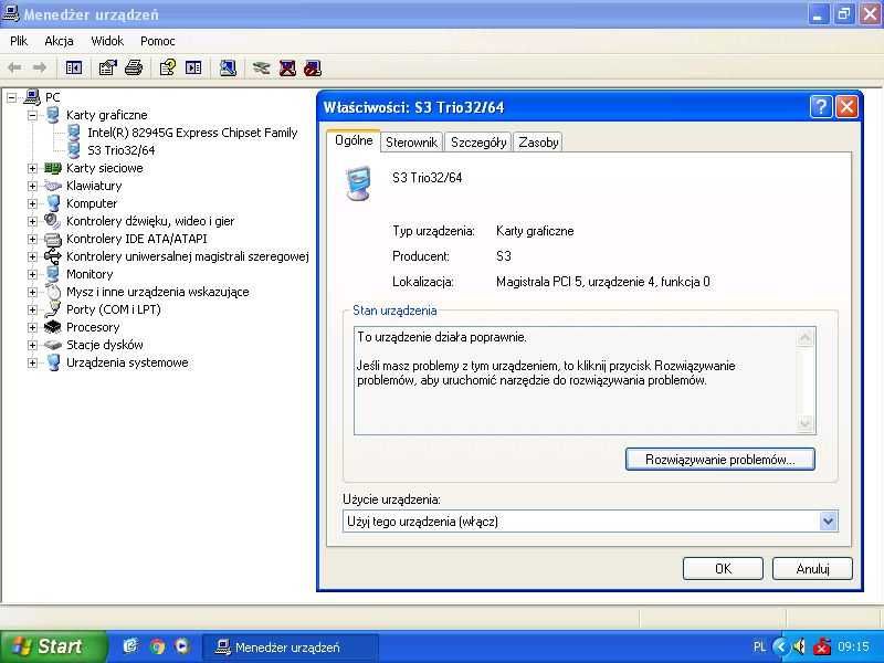 Karta graficzna S3 TRIO64V+ 1MB PCI VGA RETRO stan BDB Winbond