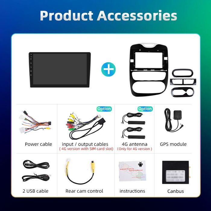 Rádio 10" android Renault Clio 2013 a 18 CARPLAY WIFI GPS 2/32GB Novo