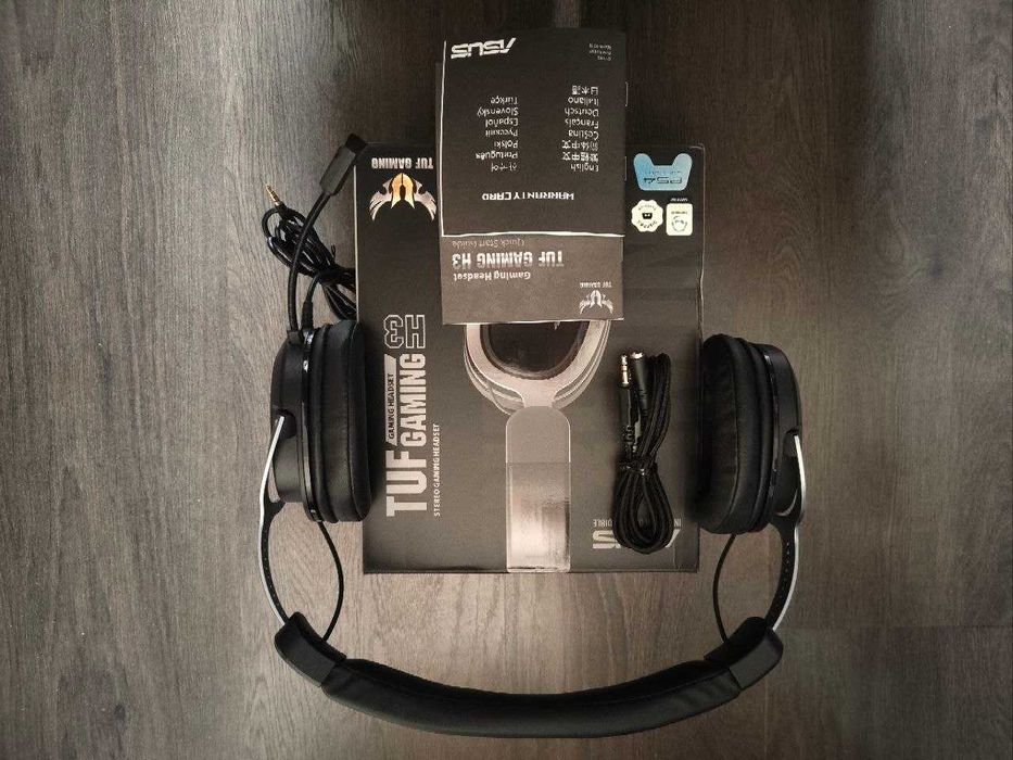 Дротові ігрові геймерські навушники з мікрофоном гарнітура Asus TUF Gaming H3 Gun Metal
