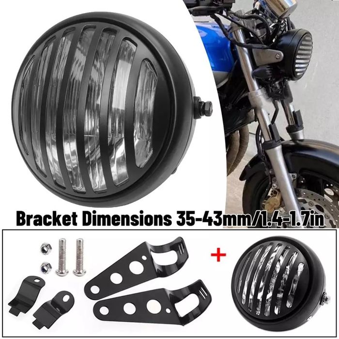 Farol frontal grelha metálica harley davidson amarelo ou transparente