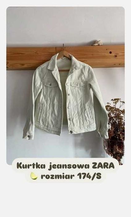 Kurtka jeansowa dziewczęca damska denim klasyczna Zara jasna 174 36/S)
