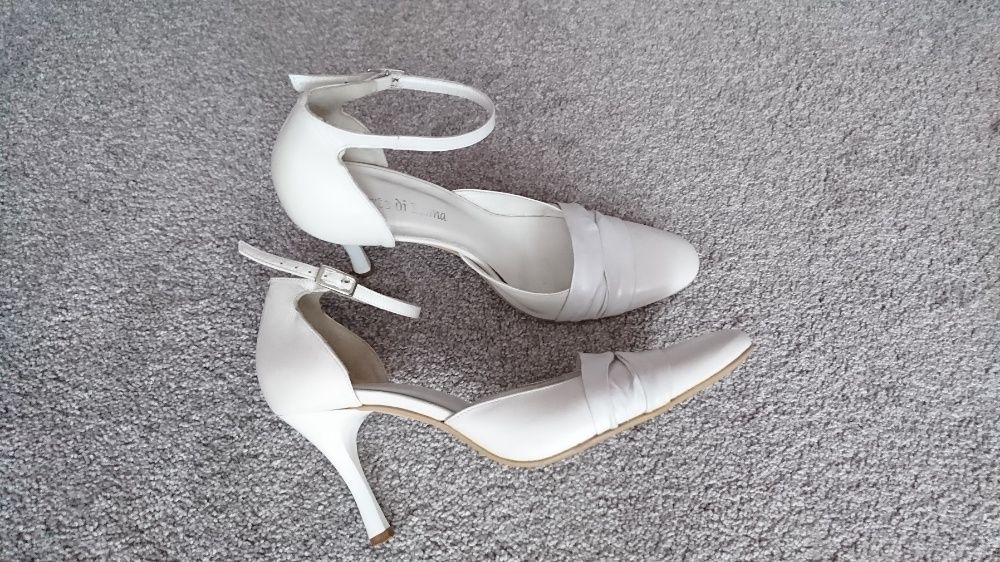 Ślubne buty skórzane Arte di Roma rozm. 36, białe perłowe