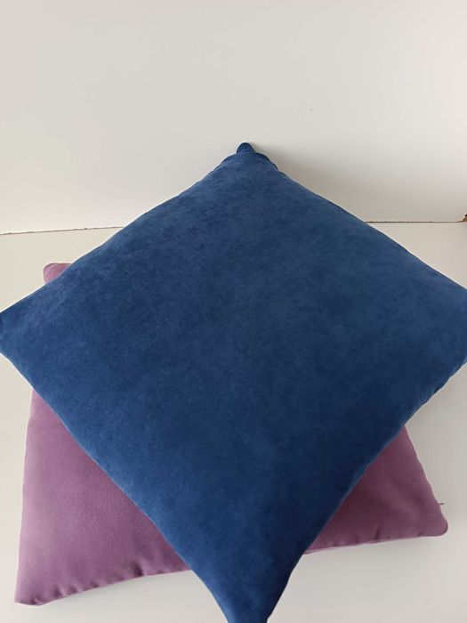 декоративна подушка пара комплект синя та бузкова 42х43 см 2 штуки.