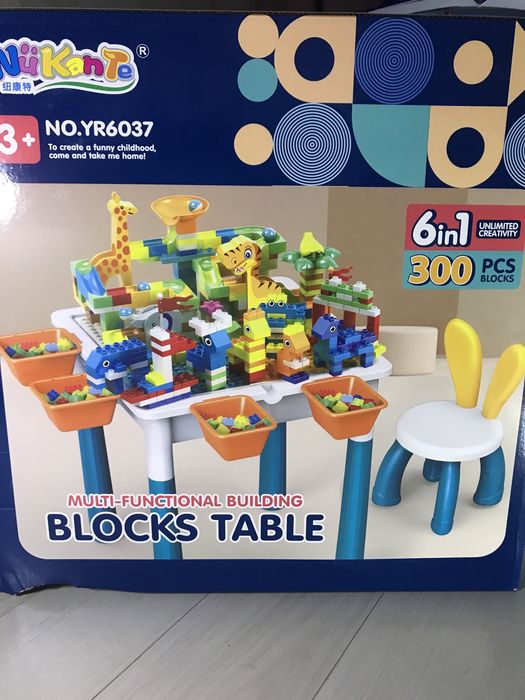 Ігровий столик з конструктором лего з стільцем+200 деталей