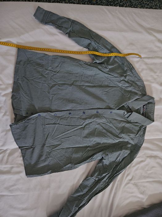 Koszula męska w klatce czarno-bialą XXL