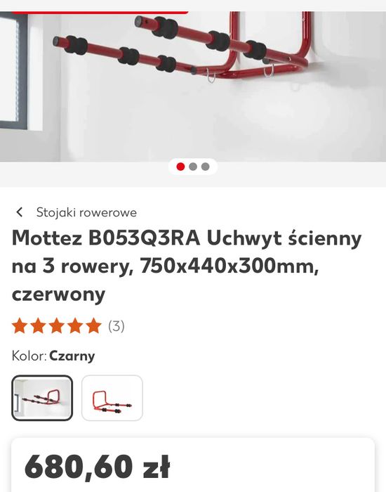 Wieszak rowerowy Mattez na 3 rowery