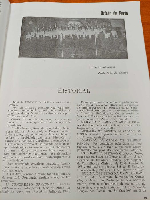Folheto alusivo ao XIII Encontro de Coros do Norte de Portugal - Braga
